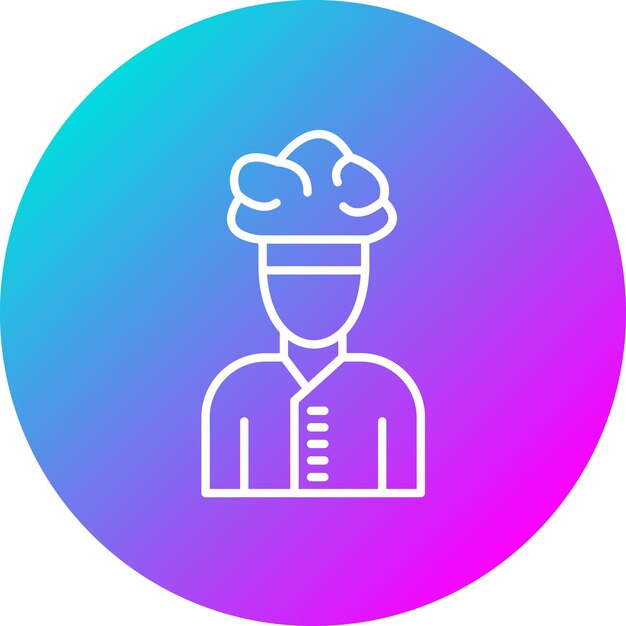 El icono vectorial del chef se puede usar para el conjunto de iconos del restaurante
