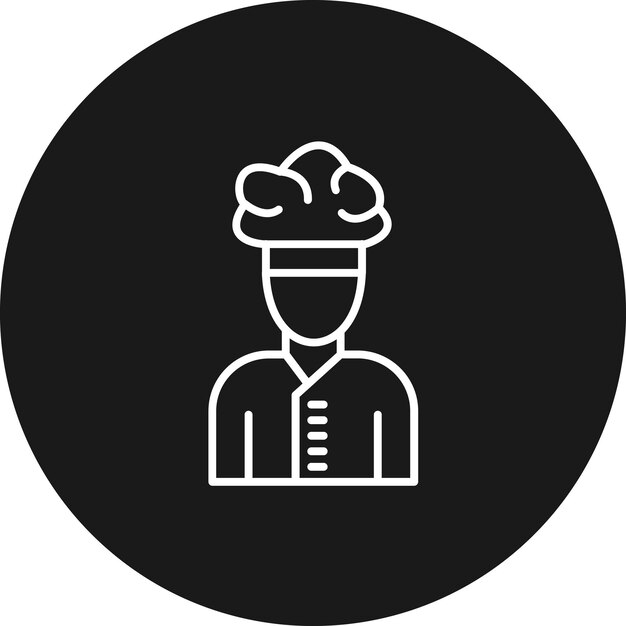 El icono vectorial del chef se puede usar para el conjunto de iconos del restaurante