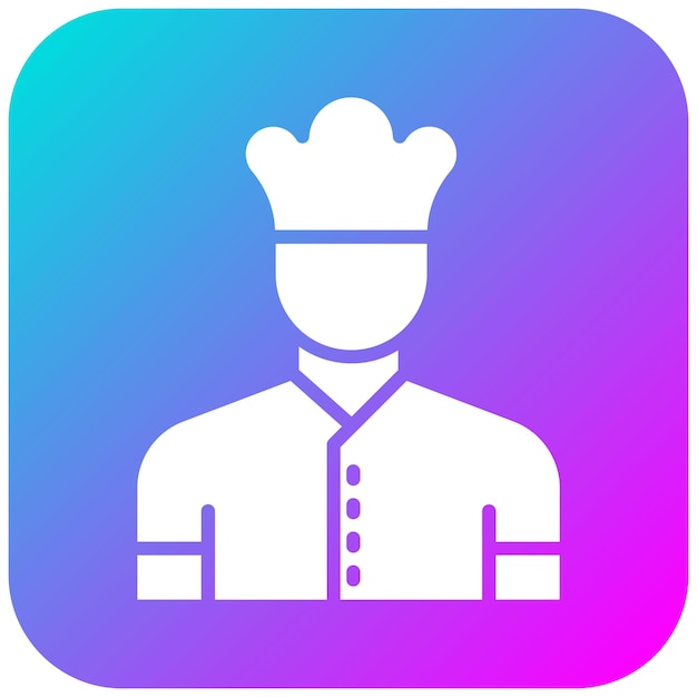 El icono vectorial del chef se puede utilizar para el conjunto de iconos de entrega de alimentos