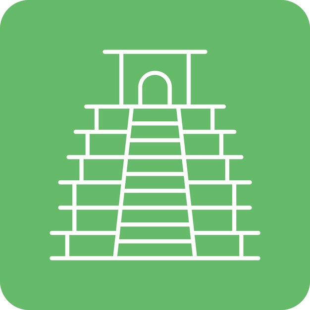El icono vectorial de Chichen Itza se puede usar para el conjunto de iconos de puntos de referencia