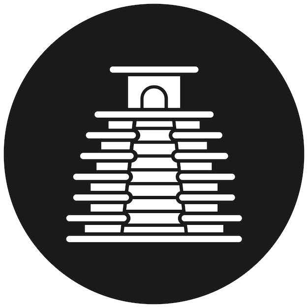 El icono vectorial de Chichen Itza se puede usar para el conjunto de iconos de puntos de referencia