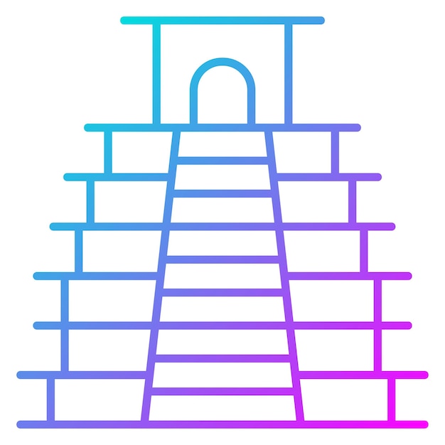 El icono vectorial de Chichen Itza se puede usar para el conjunto de iconos de puntos de referencia