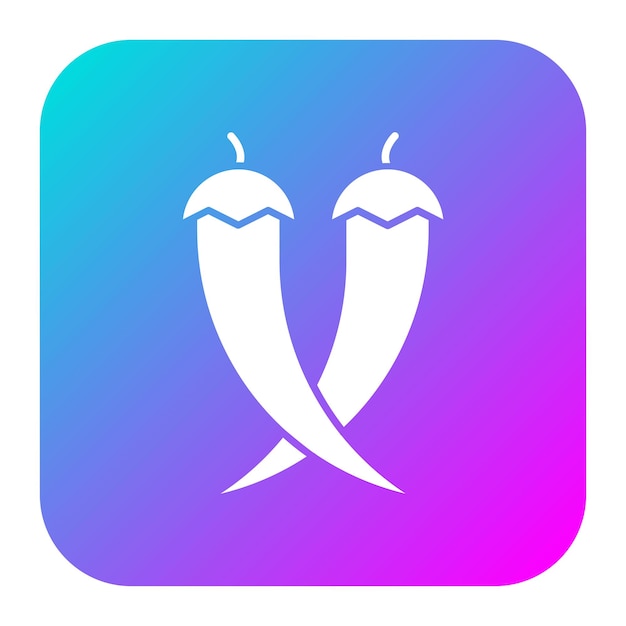 El icono vectorial de chile y pimienta se puede usar para el conjunto de iconos de frutas y verduras