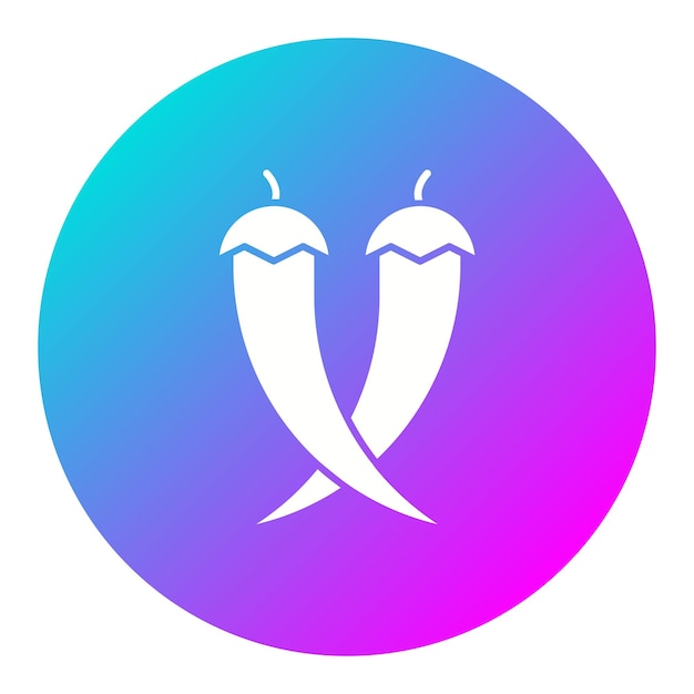El icono vectorial de chile y pimienta se puede usar para el conjunto de iconos de frutas y verduras