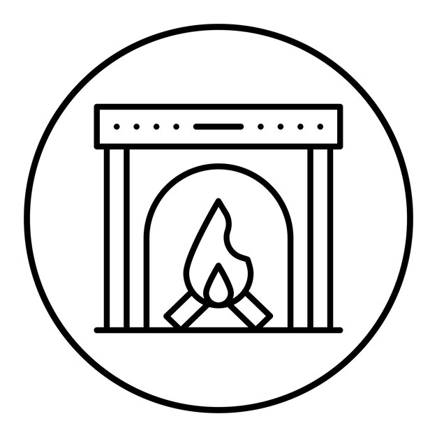 El icono vectorial de la chimenea se puede usar para el conjunto de iconos de invierno