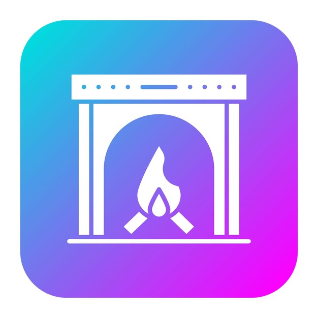 El icono vectorial de la chimenea se puede usar para el conjunto de iconos de invierno
