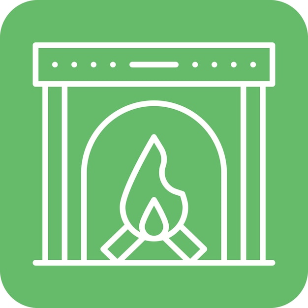 El icono vectorial de la chimenea se puede usar para el conjunto de iconos de invierno