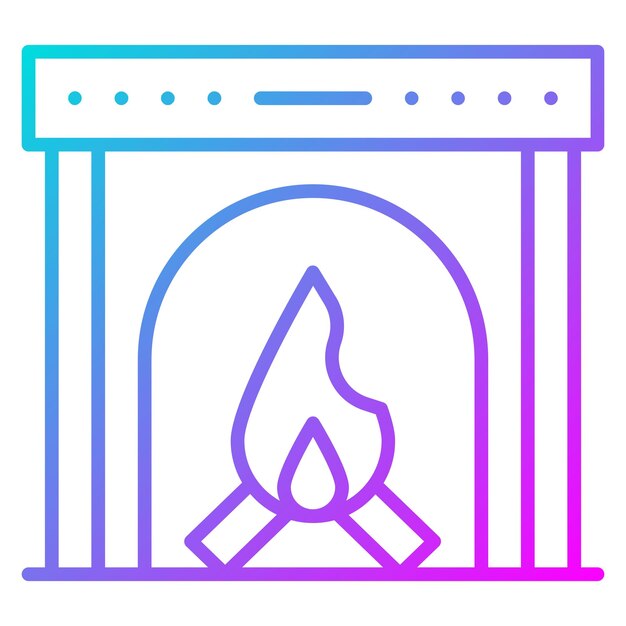 El icono vectorial de la chimenea se puede usar para el conjunto de iconos de invierno