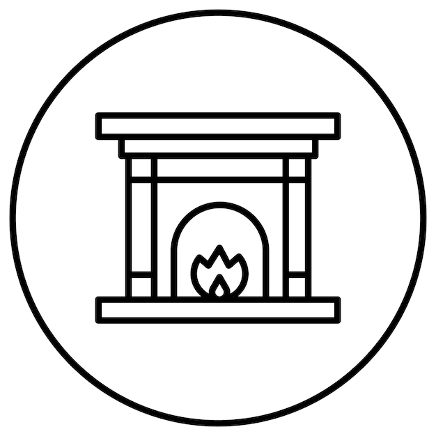 El icono vectorial de la chimenea se puede utilizar para el conjunto de iconos interiores