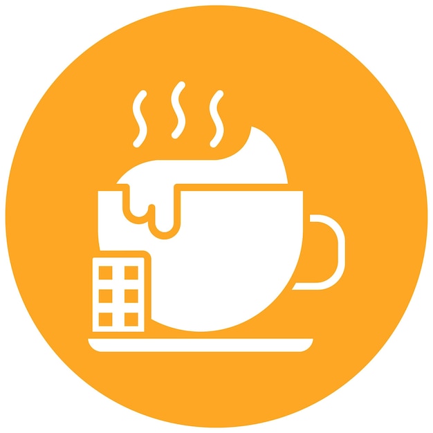 El icono vectorial de chocolate caliente se puede usar para el conjunto de iconos de bebidas