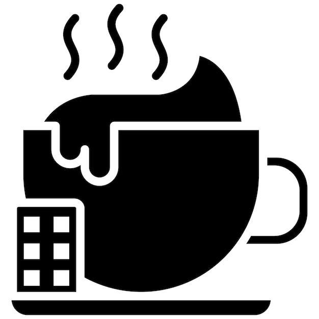 El icono vectorial de chocolate caliente se puede usar para el conjunto de iconos de bebidas