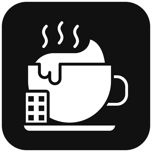 El icono vectorial de chocolate caliente se puede usar para el conjunto de iconos de bebidas