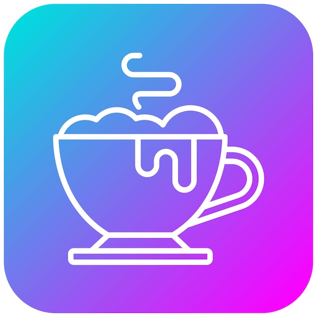 El icono vectorial de chocolate caliente se puede usar para el conjunto de iconos de dulces y caramelos