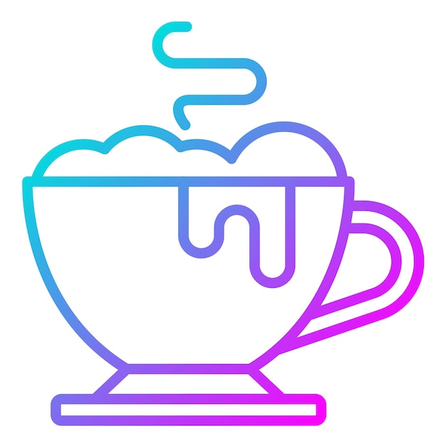 El icono vectorial de chocolate caliente se puede usar para el conjunto de iconos de dulces y caramelos