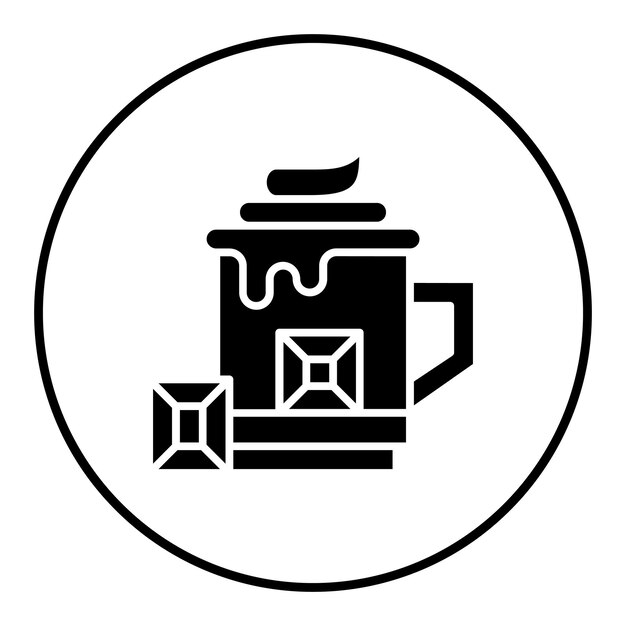 El icono vectorial de chocolate caliente se puede usar para el conjunto de iconos de invierno