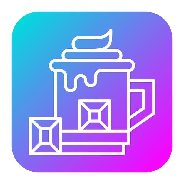El icono vectorial de chocolate caliente se puede usar para el conjunto de iconos de invierno