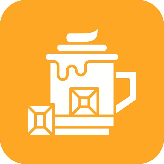 El icono vectorial de chocolate caliente se puede usar para el conjunto de iconos de invierno