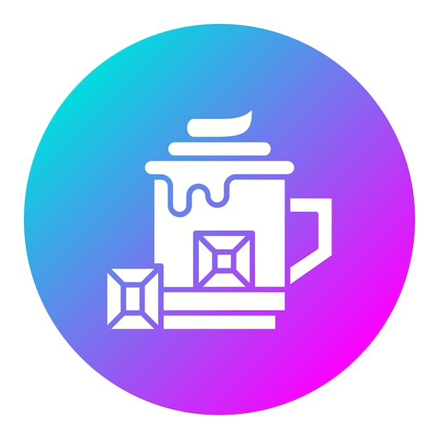 El icono vectorial de chocolate caliente se puede usar para el conjunto de iconos de invierno