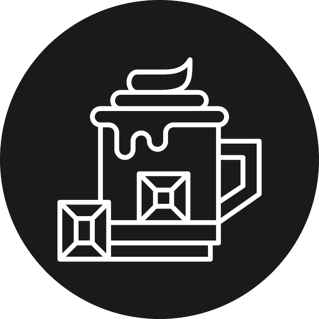 El icono vectorial de chocolate caliente se puede usar para el conjunto de iconos de invierno