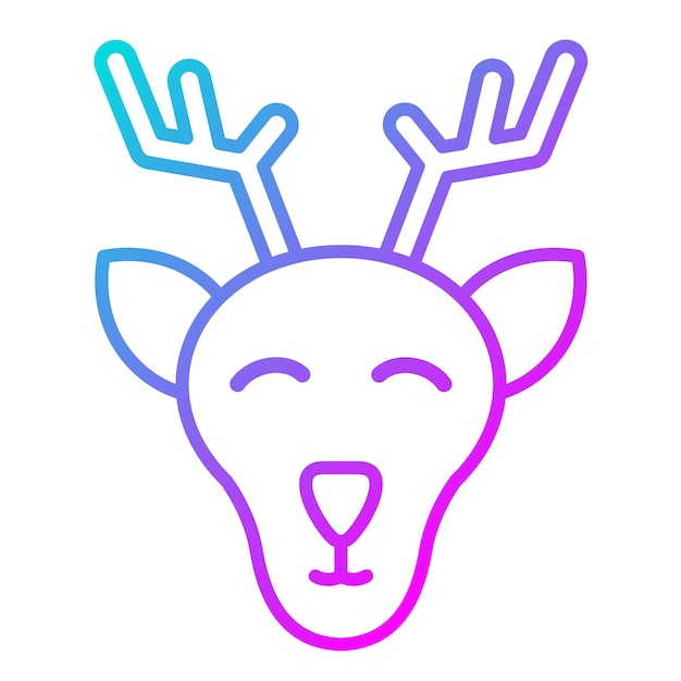 El icono vectorial del ciervo se puede usar para el conjunto de iconos del Carnaval