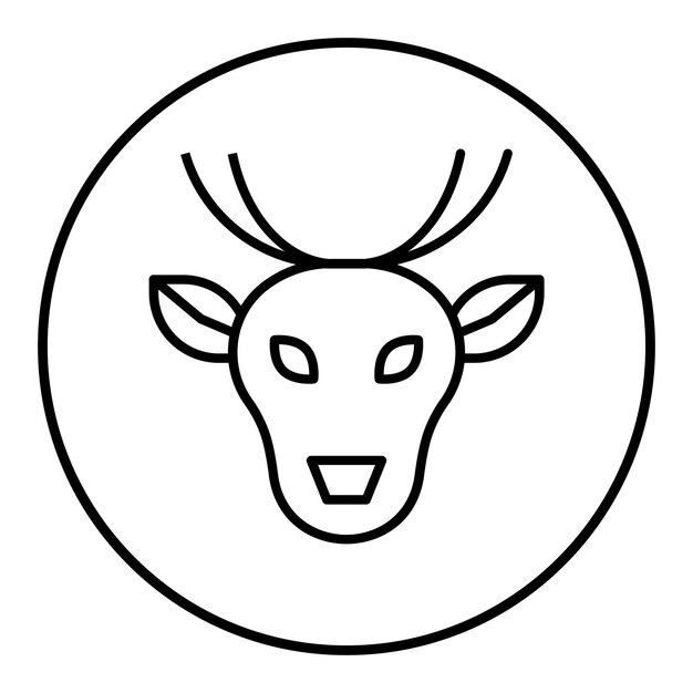 El icono vectorial de ciervo se puede usar para el conjunto de iconos de invierno