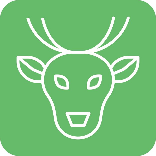 El icono vectorial de ciervo se puede usar para el conjunto de iconos de invierno