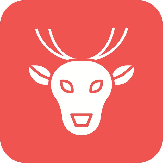 El icono vectorial de ciervo se puede usar para el conjunto de iconos de invierno