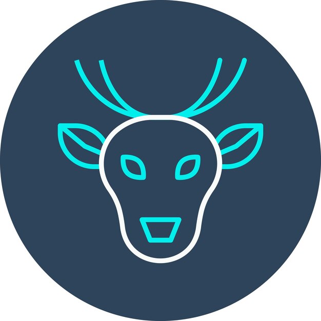 El icono vectorial de ciervo se puede usar para el conjunto de iconos de invierno