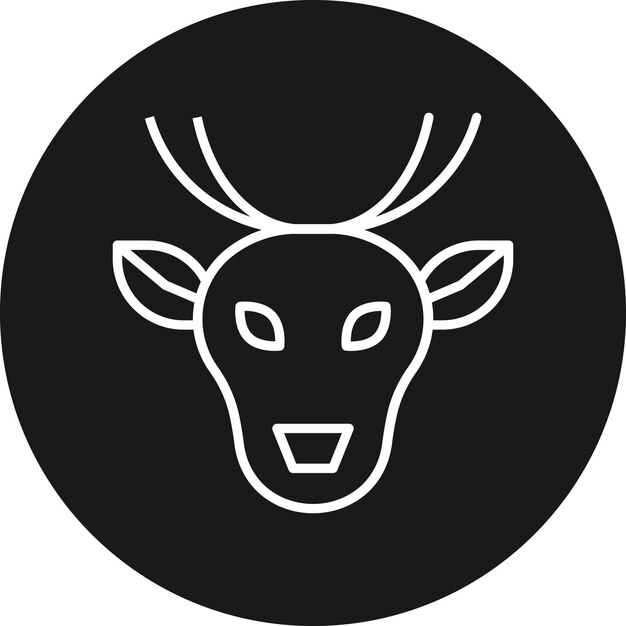 El icono vectorial de ciervo se puede usar para el conjunto de iconos de invierno