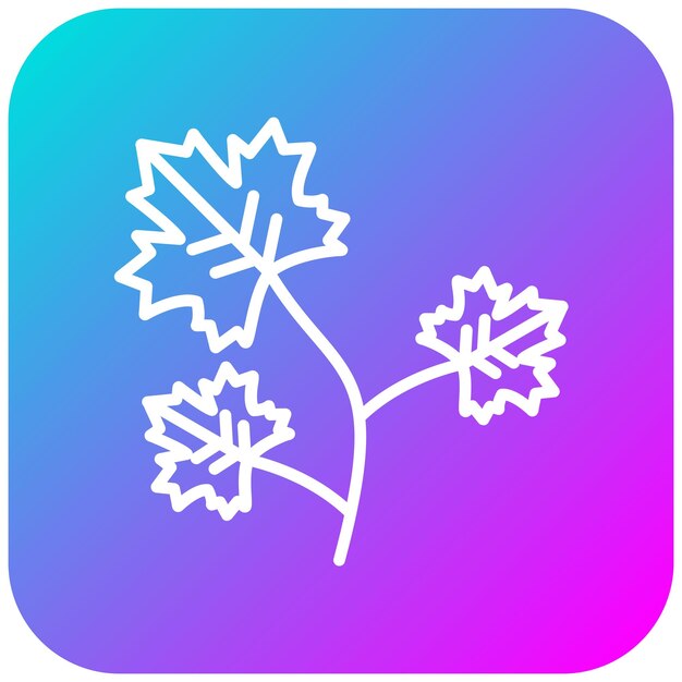 El icono vectorial de cilantro se puede usar para el conjunto de iconos de flores