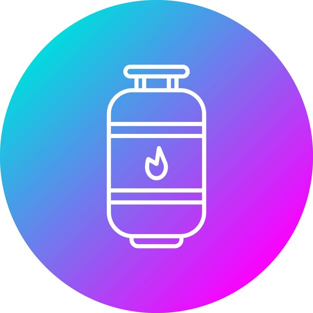 El icono vectorial de la cilindra de gas se puede usar para el conjunto de iconos de bomberos