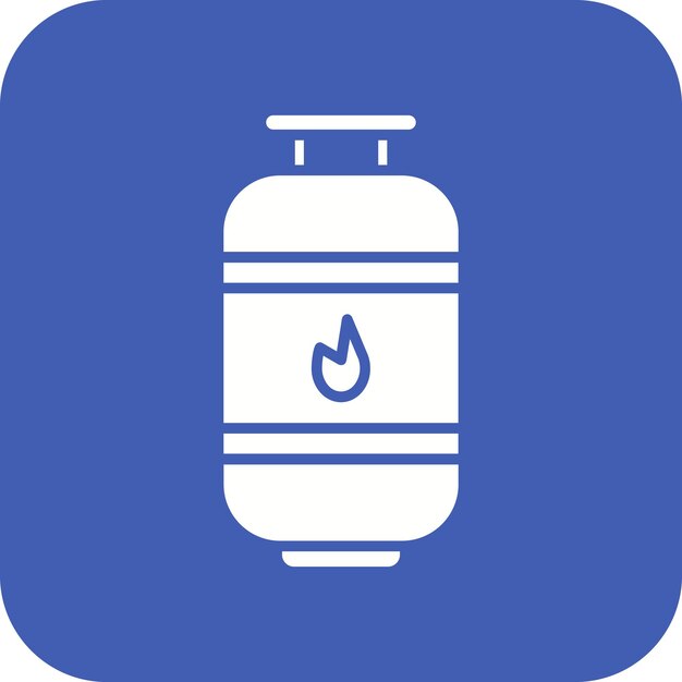 El icono vectorial de la cilindra de gas se puede usar para el conjunto de iconos de bomberos