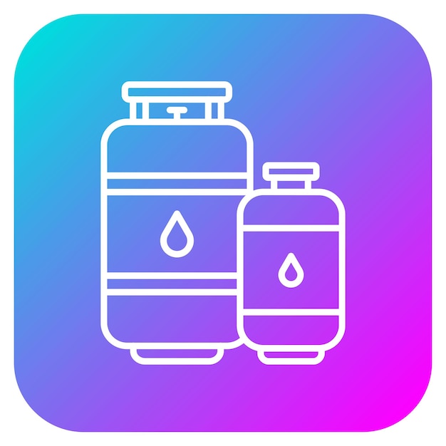El icono vectorial de las cilindras de gas se puede utilizar para el conjunto de iconos de procesos industriales