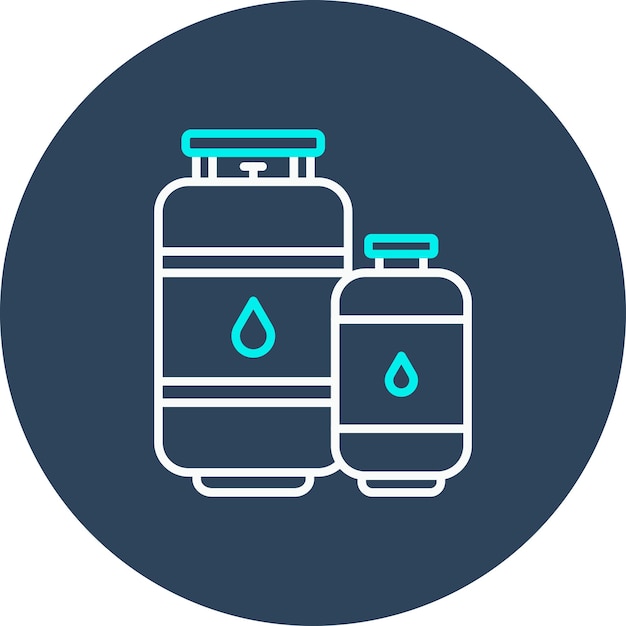 El icono vectorial de las cilindras de gas se puede utilizar para el conjunto de iconos de procesos industriales