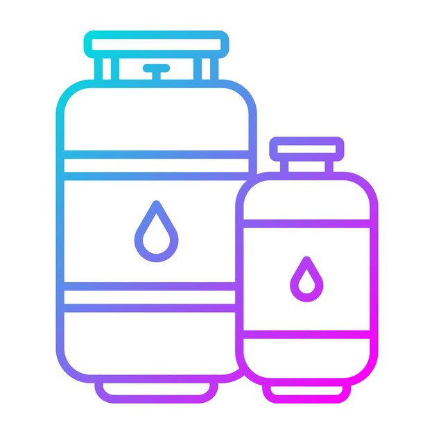 El icono vectorial de las cilindras de gas se puede utilizar para el conjunto de iconos de procesos industriales