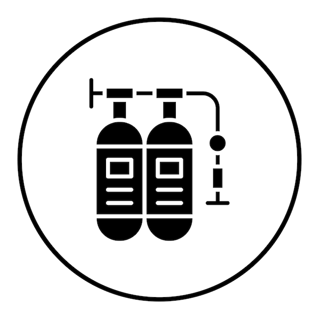 El icono vectorial del cilindro de biogás se puede utilizar para el conjunto de iconos de energía sostenible