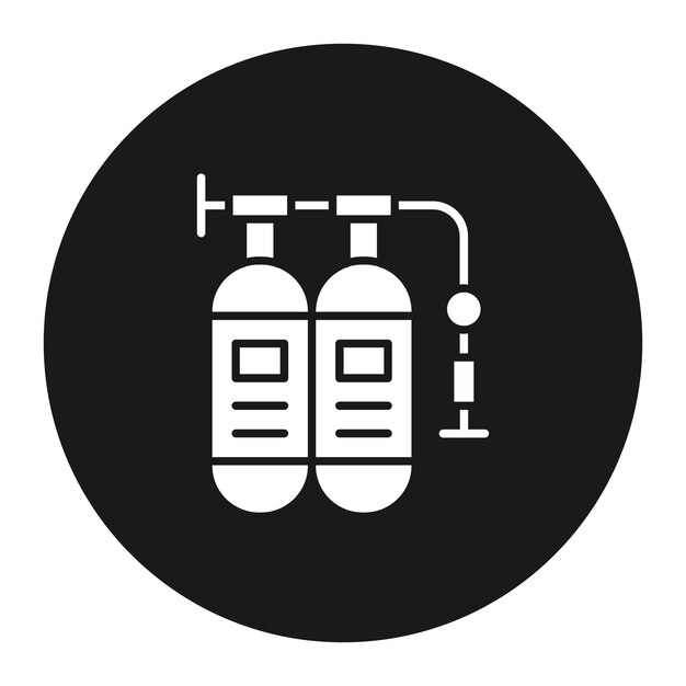 El icono vectorial del cilindro de biogás se puede utilizar para el conjunto de iconos de energía sostenible
