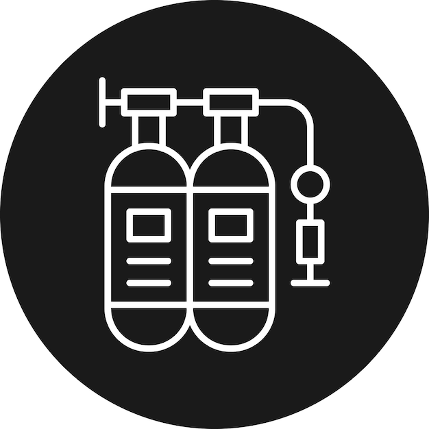 El icono vectorial del cilindro de biogás se puede utilizar para el conjunto de iconos de energía sostenible