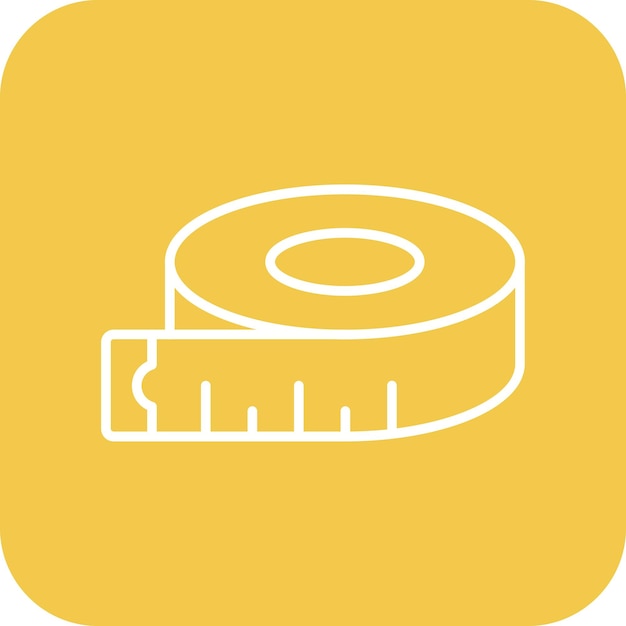 El icono vectorial de la cinta de medición se puede utilizar para el conjunto de iconos de herramientas de construcción