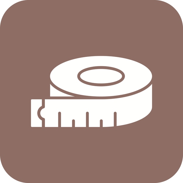El icono vectorial de la cinta de medición se puede utilizar para el conjunto de iconos de herramientas de construcción