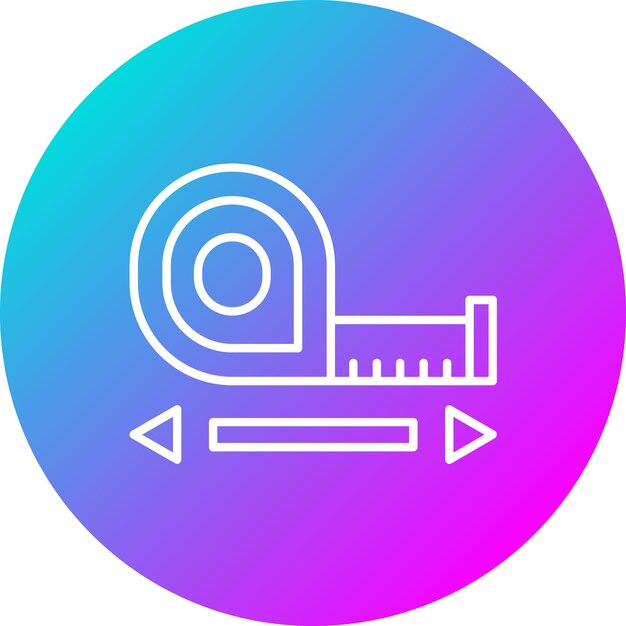 El icono vectorial de la cinta de medición se puede utilizar para el conjunto de iconos de herramientas de electricista