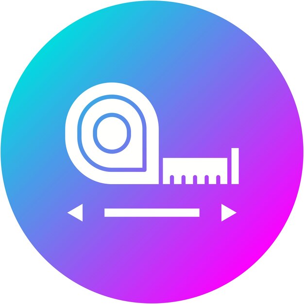 El icono vectorial de la cinta de medición se puede utilizar para el conjunto de iconos de herramientas de electricista