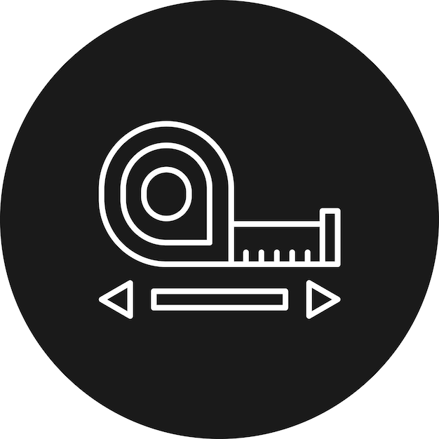 El icono vectorial de la cinta de medición se puede utilizar para el conjunto de iconos de herramientas de electricista