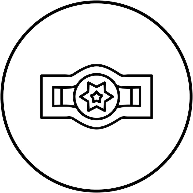 El icono vectorial del cinturón del campeón se puede usar para el conjunto de iconos deportivos