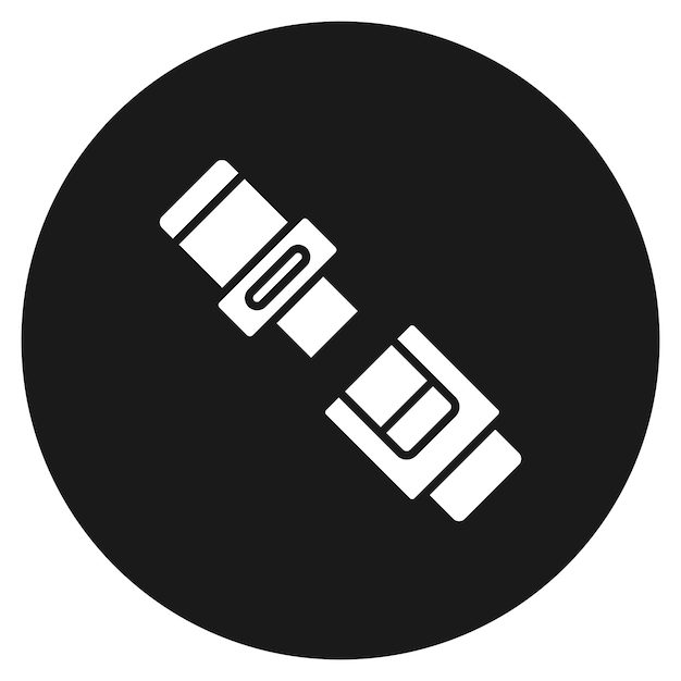 El icono vectorial del cinturón de seguridad se puede utilizar para el conjunto de iconos de protección y seguridad