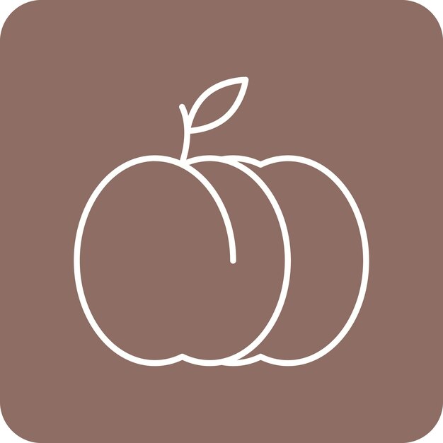 El icono vectorial de ciruela se puede utilizar para el conjunto de iconos de frutas y verduras