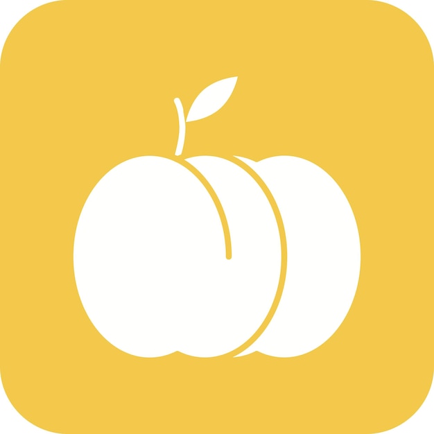 El icono vectorial de ciruela se puede utilizar para el conjunto de iconos de frutas y verduras