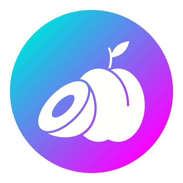 El icono vectorial de ciruela se puede utilizar para el conjunto de iconos de frutas y verduras
