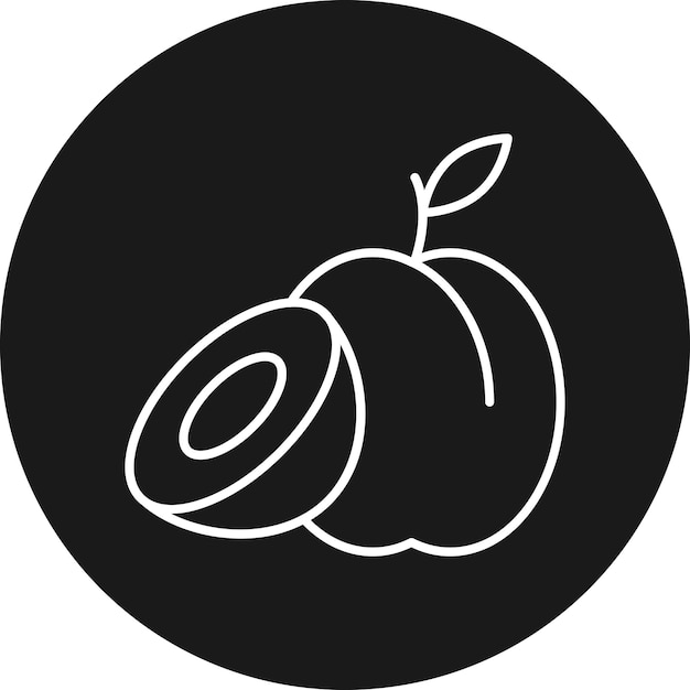 El icono vectorial de ciruela se puede utilizar para el conjunto de iconos de frutas y verduras