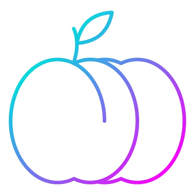 El icono vectorial de ciruela se puede utilizar para el conjunto de iconos de frutas y verduras